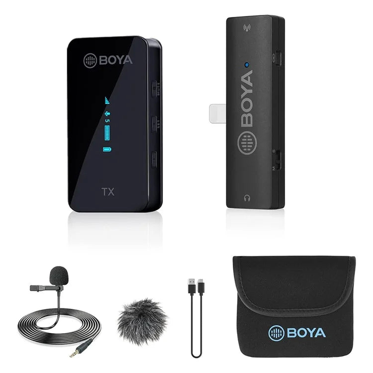 BOYA BY-XM6 S3 For iPhone  /  iPad Wireless Lavalier Microphone Lapel Clip Mic, 1 Transmitter + 1 8-Pin Receiver