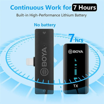 BOYA BY-XM6 S3 For iPhone  /  iPad Wireless Lavalier Microphone Lapel Clip Mic, 1 Transmitter + 1 8-Pin Receiver