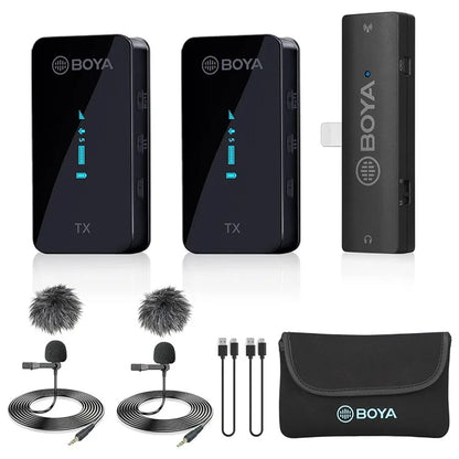 BOYA BY-XM6-S4 For iPhone  /  iPad Wireless Lavalier Microphone Live Streaming Mic, 2 Transmitter + 1 8-Pin Receiver