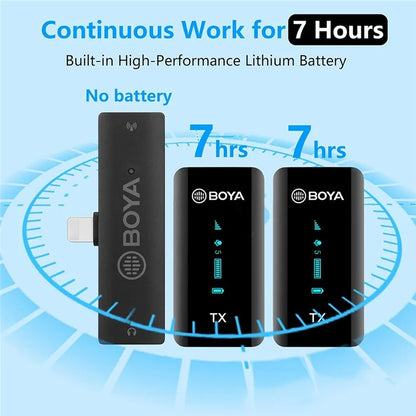 BOYA BY-XM6-S4 For iPhone  /  iPad Wireless Lavalier Microphone Live Streaming Mic, 2 Transmitter + 1 8-Pin Receiver