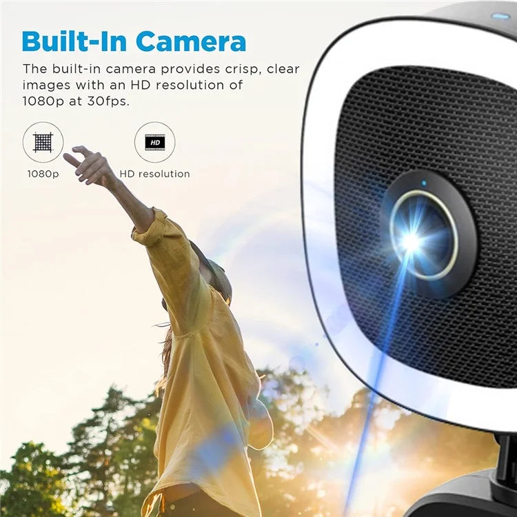 BOYA BY-CM6A Computer Laptop Desktop Microphone with 1080P HD Camera and Fill Light