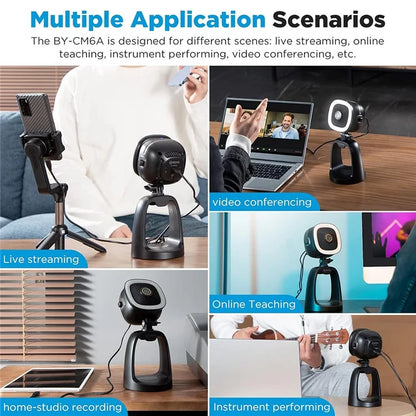 BOYA BY-CM6A Computer Laptop Desktop Microphone with 1080P HD Camera and Fill Light