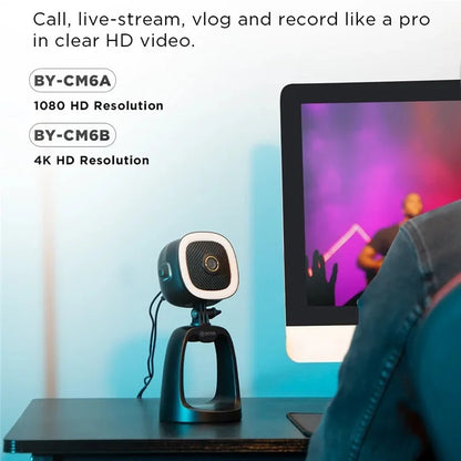 BOYA BY-CM6B Computer Laptop Desktop USB Microphone with 4K HD Camera and Fill Light