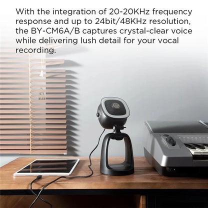BOYA BY-CM6B Computer Laptop Desktop USB Microphone with 4K HD Camera and Fill Light