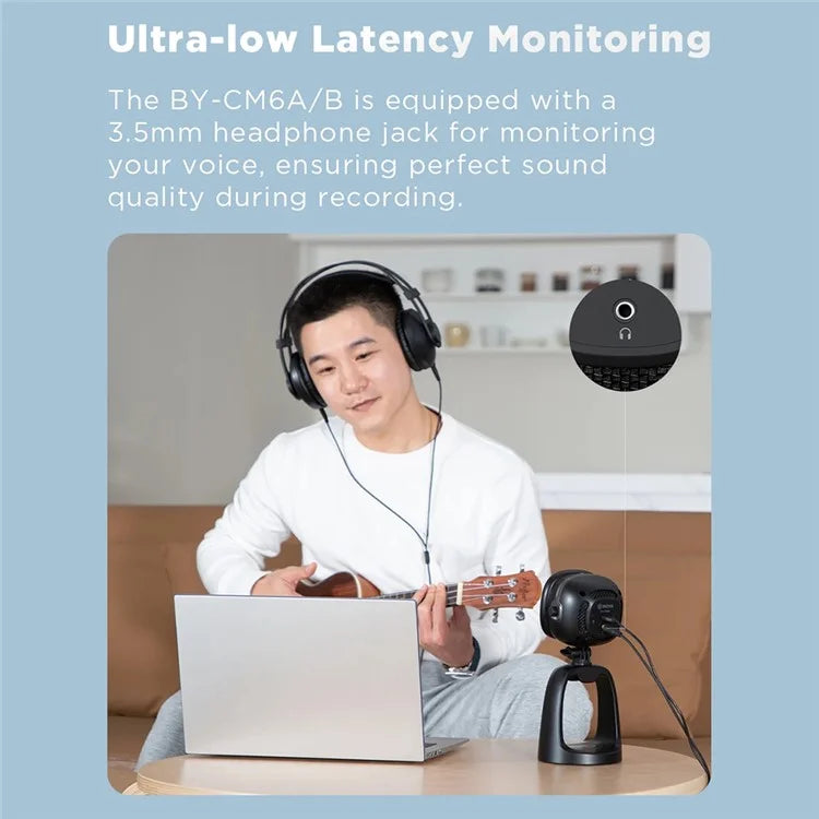 BOYA BY-CM6B Computer Laptop Desktop USB Microphone with 4K HD Camera and Fill Light