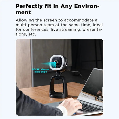 BOYA BY-CM6B Computer Laptop Desktop USB Microphone with 4K HD Camera and Fill Light