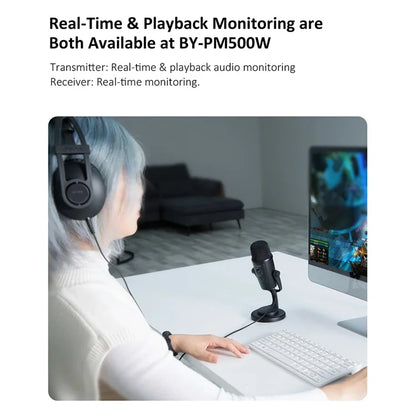 BOYA BY-PM500W Game Conference USB Wired / Wireless Condenser Microphone for Computer Laptop