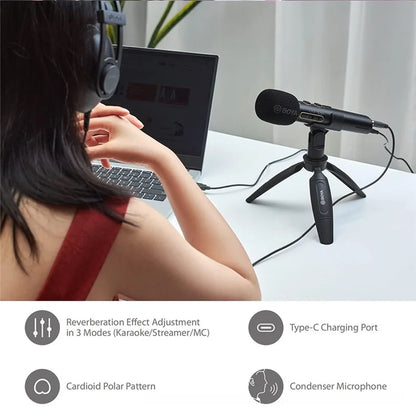 BOYA BY-EM20 Professional Live Streaming Condenser Microphone Home Studio Singing Mic