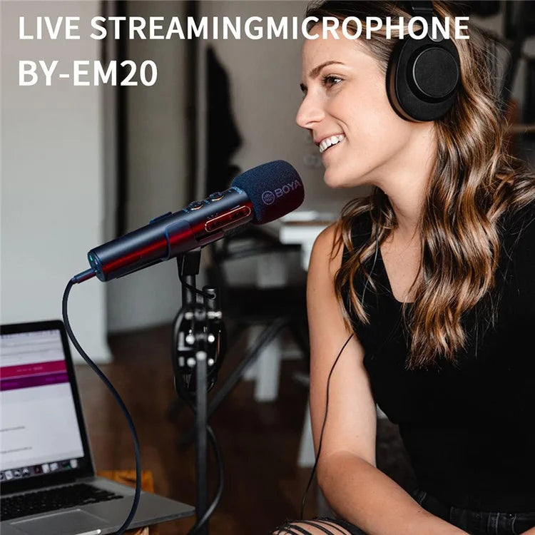 BOYA BY-EM20 Professional Live Streaming Condenser Microphone Home Studio Singing Mic