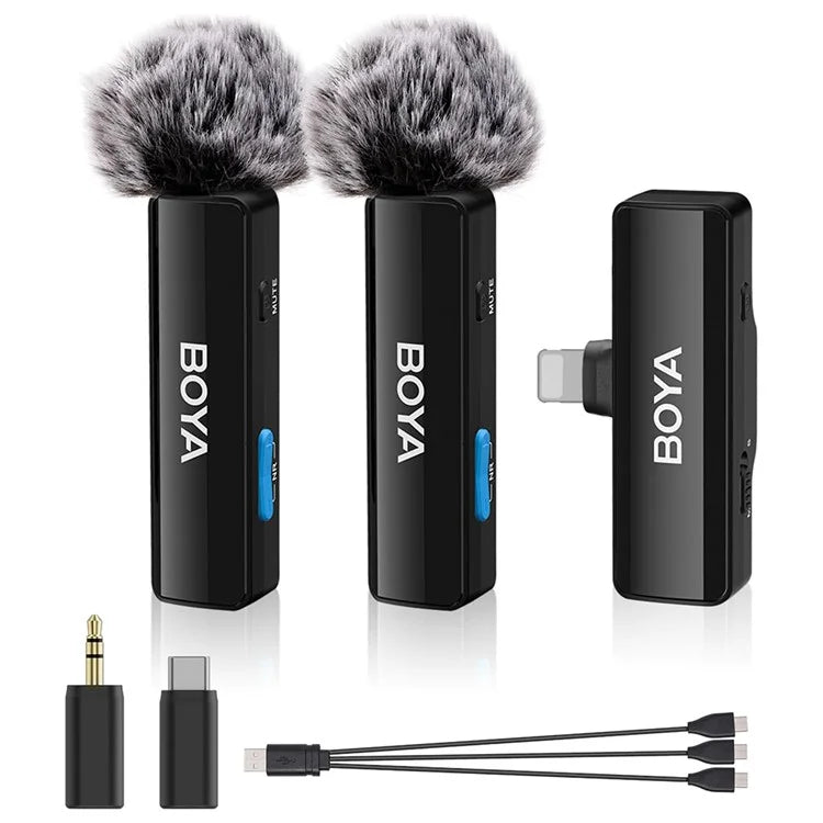 BOYA BOYALINK A2 For iPhone / Android / Camera Vlogging Wireless Lavalier Microphone (2 TX+1 RX) 100m Range