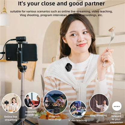 YANMAI GF525 Noise Reduction Wireless Lavalier Bluetooth Microphone (2 Transmitters+1 Receiver)