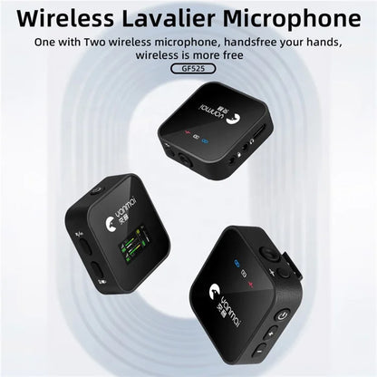 YANMAI GF525 Noise Reduction Wireless Lavalier Bluetooth Microphone (2 Transmitters+1 Receiver)