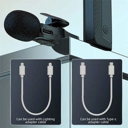 K35 Pro Noise Reduction Lavalier Microphone for Live Broadcast, 2 Mic + 1 Receiver