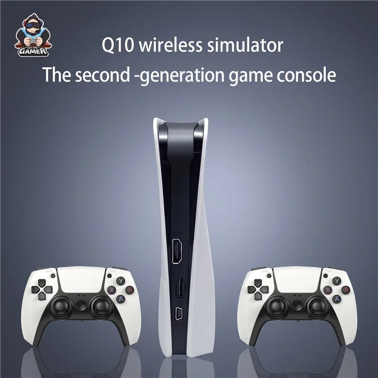 Q10 Wireless Retro Game Console 128G Plug and Play Video Game Console with 2.4G Wireless Controllers