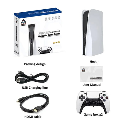 Q10 Wireless Retro Game Console 128G Plug and Play Video Game Console with 2.4G Wireless Controllers