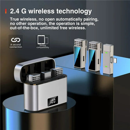 JMARY MW-15 For iPhone / iPad 2.4G Wireless Lavalier Microphone Live Streaming Mic, 2 Transmitter + 1 8-Pin Receiver