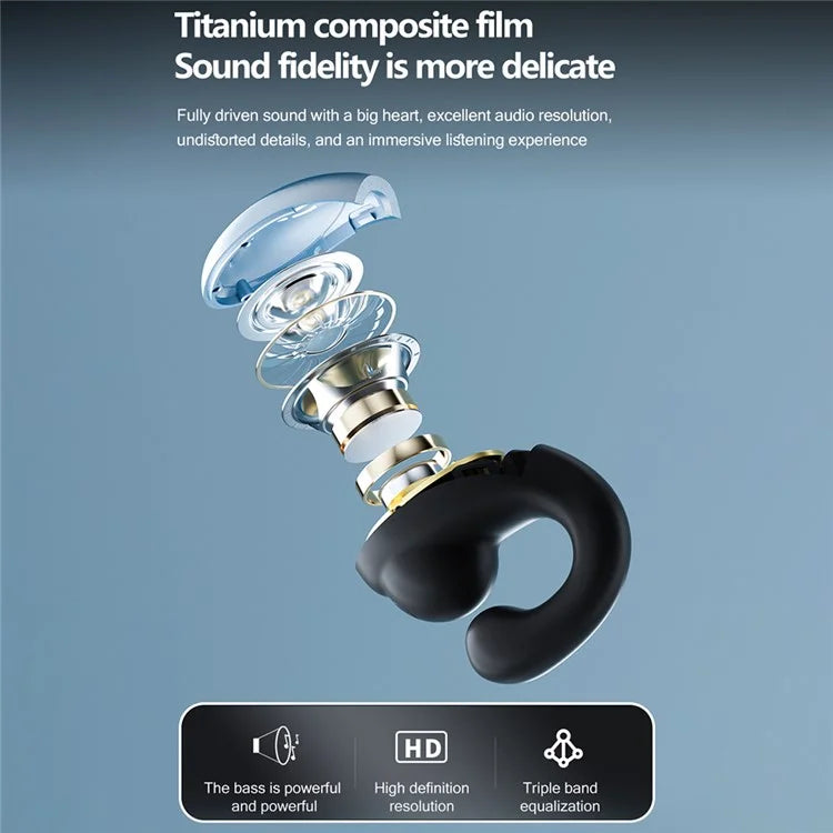 DAMIX AS-01 Bluetooth 5.5 Headphones Fingerprint Touch Clip-On Wireless Earphones