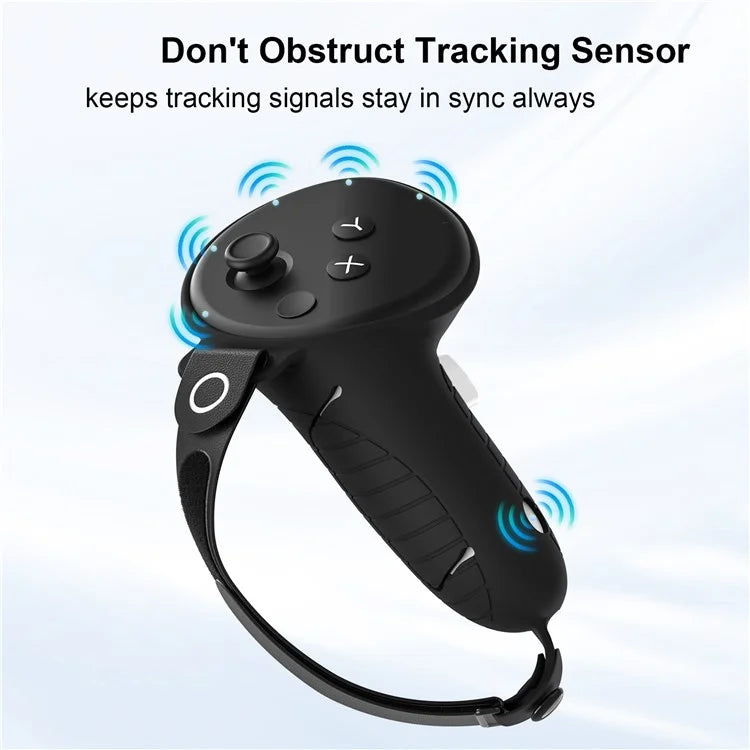 AMVR Q3HS2 For Meta Quest 3 Controller 1 Pair Silicone Cover Adjustable Hand Strap Protective Sleeve