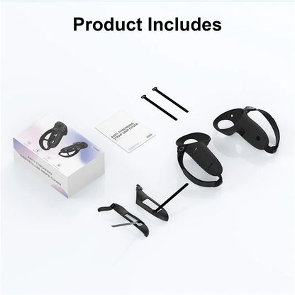 AMVR Q3HS2 For Meta Quest 3 Controller 1 Pair Silicone Cover Adjustable Hand Strap Protective Sleeve