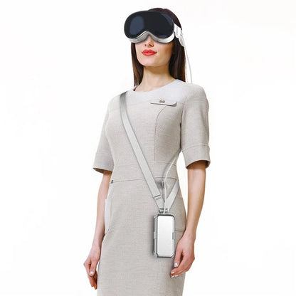 CP17 For Apple Vision Pro Battery Cover Power Bank Protective Case with Back Clip and Crossbody Strap