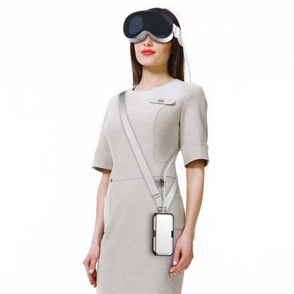 CP17 For Apple Vision Pro Battery Cover Power Bank Protective Case with Back Clip and Crossbody Strap