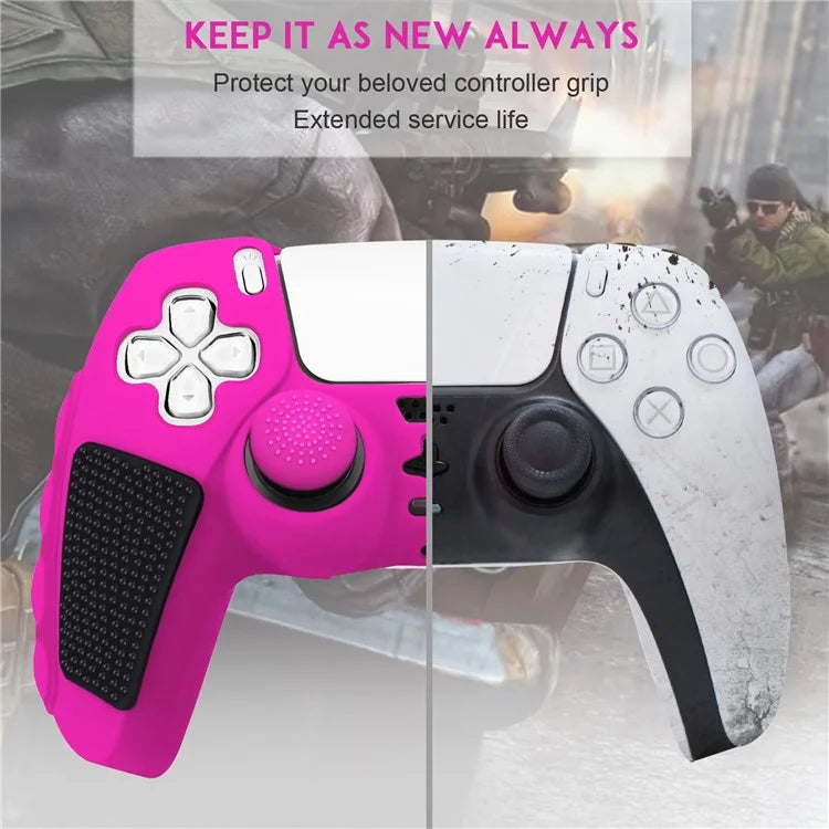 For PS5 Controller Silicone Case Color Matching Protective Cover (Without Joy-Stick Caps)