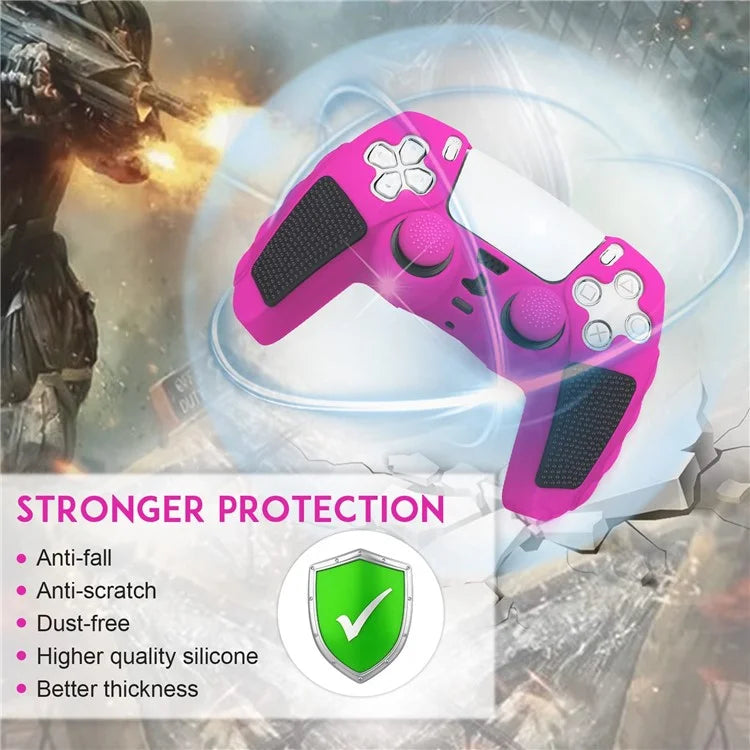 For PS5 Controller Silicone Case Color Matching Protective Cover (Without Joy-Stick Caps)
