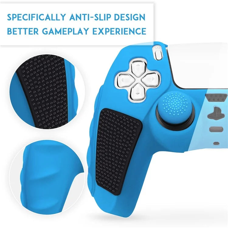 For PS5 Controller Silicone Case Color Matching Protective Cover (Without Joy-Stick Caps)