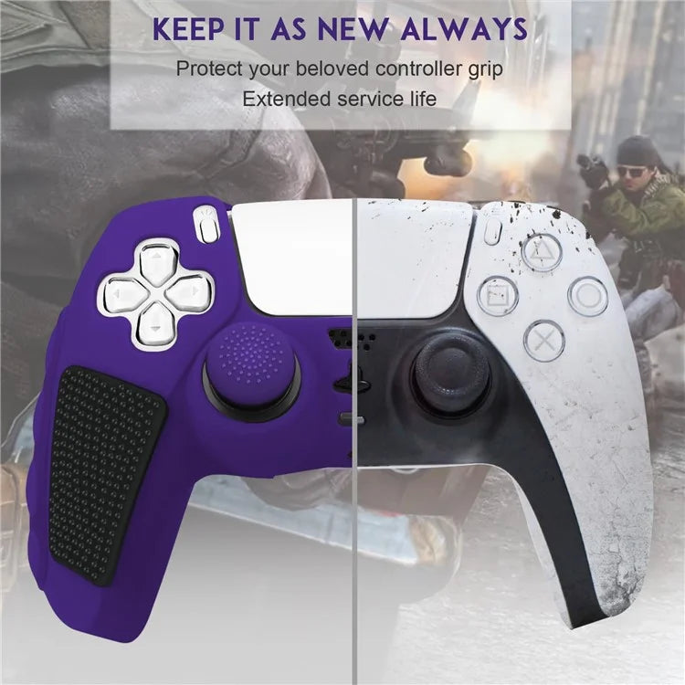 For PS5 Controller Silicone Case Color Matching Protective Cover (Without Joy-Stick Caps)