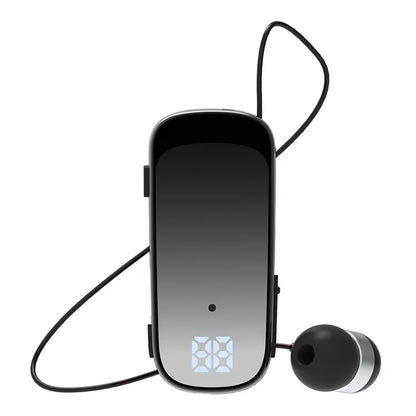 K65 Incoming Call Vibration Digital Display Retractable Lavalier Bluetooth Earphones