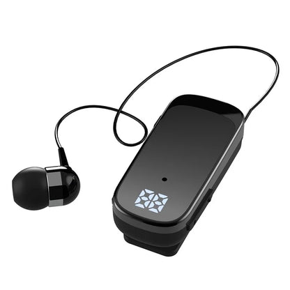 K65 Incoming Call Vibration Digital Display Retractable Lavalier Bluetooth Earphones