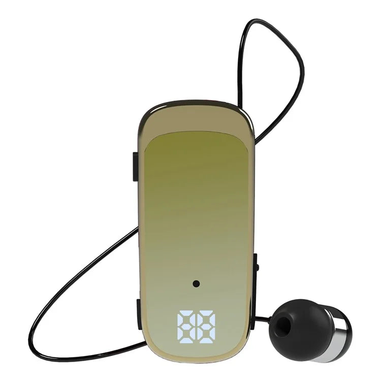 K65 Incoming Call Vibration Digital Display Retractable Lavalier Bluetooth Earphones