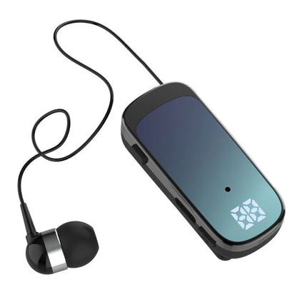 K65 Incoming Call Vibration Digital Display Retractable Lavalier Bluetooth Earphones