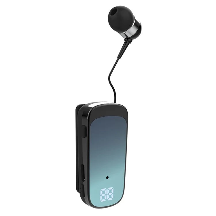 K65 Incoming Call Vibration Digital Display Retractable Lavalier Bluetooth Earphones