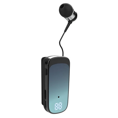 K65 Incoming Call Vibration Digital Display Retractable Lavalier Bluetooth Earphones