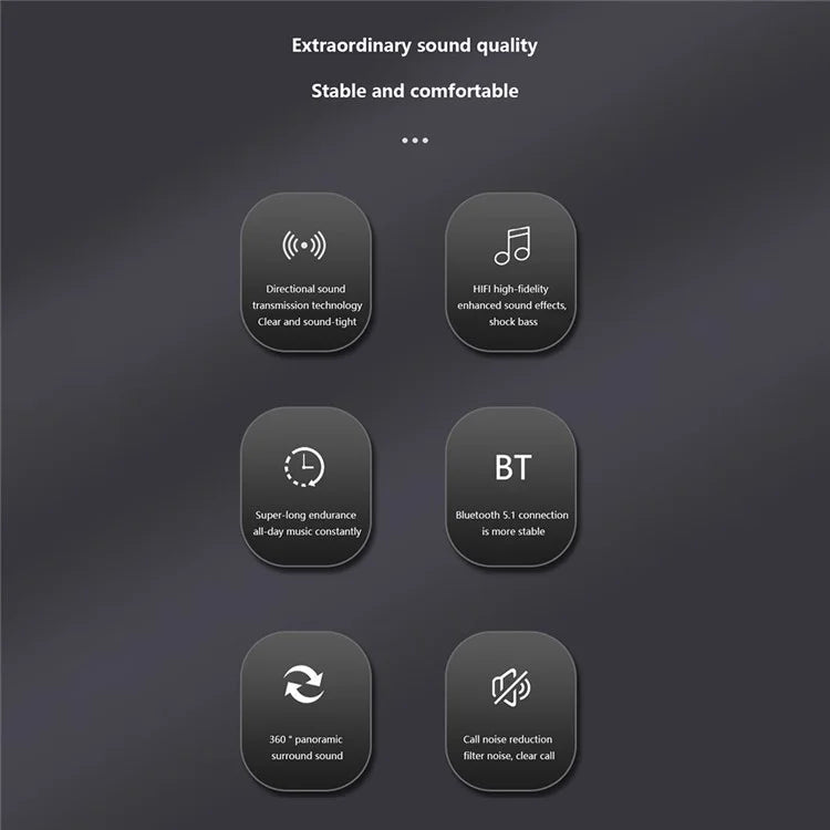 SHINECON QH-004 HiFi Sound Bluetooth 5.1 Earphones Noise Reduction OWS Open Ear Sports Headphones