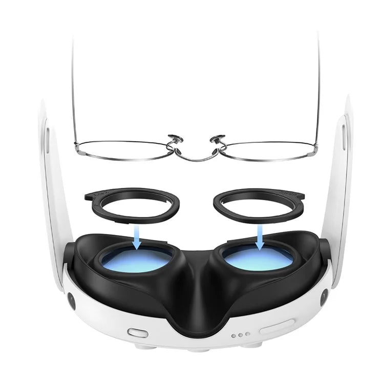 AMVR Silicone Lens Protector Set for Meta Quest 3 Anti-Scratch Ring + Dust Shield + Cleaning Cloth