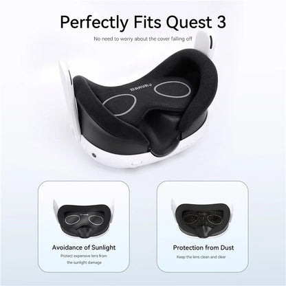 AMVR Silicone Lens Protector Set for Meta Quest 3 Anti-Scratch Ring + Dust Shield + Cleaning Cloth