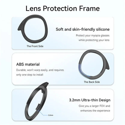 AMVR Silicone Lens Protector Set for Meta Quest 3 Anti-Scratch Ring + Dust Shield + Cleaning Cloth
