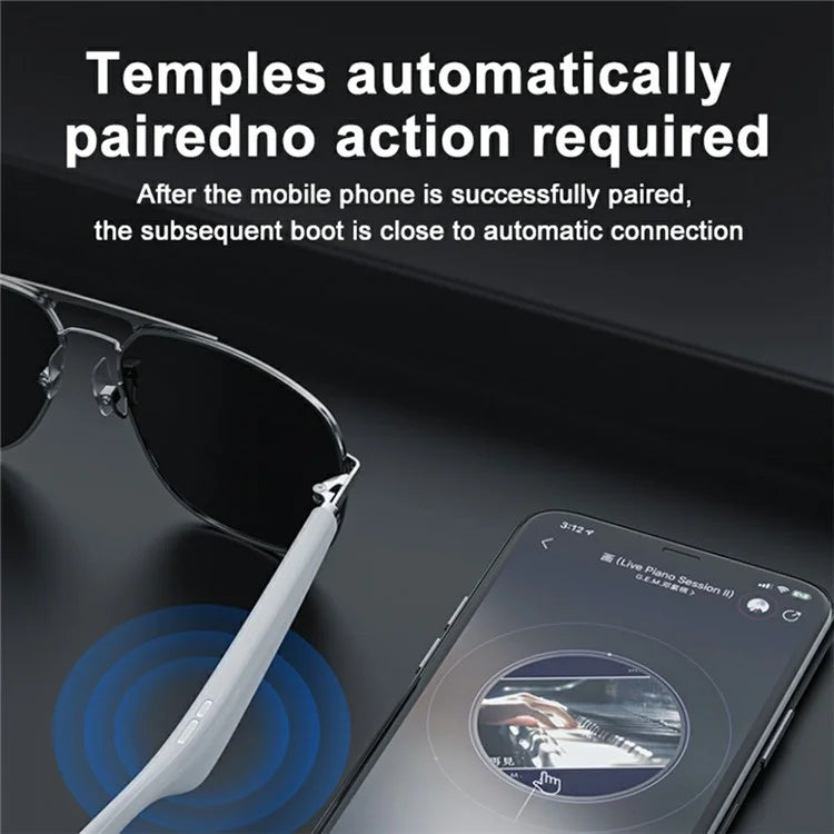 G01-01 Polarized Sunglasses Cycling Smart Glasses Bluetooth Wireless Earphone (CE Certified)