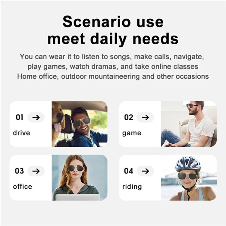 G01-01 Polarized Sunglasses Cycling Smart Glasses Bluetooth Wireless Earphone (CE Certified)