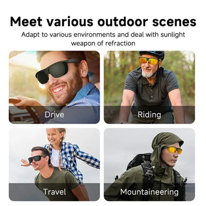 G02 Cycling Smart Glasses Bluetooth Wireless Earphone Polarized Sunglasses (CE Certified) - Black