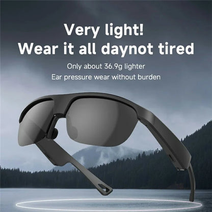 G02 Cycling Smart Glasses Bluetooth Wireless Earphone Polarized Sunglasses (CE Certified) - Black