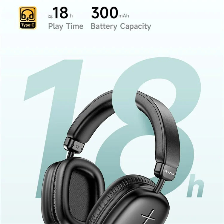AWEI AT6 Wireless Bluetooth Gaming Headset 3.5mm AUX Wired Earphone Headphone