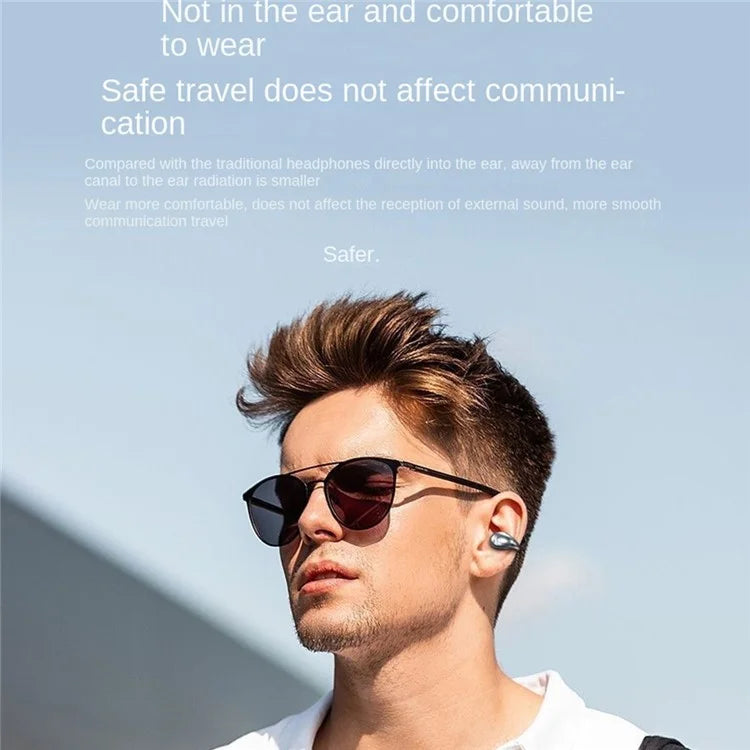 YX-08 Noise Reduction Single Earbud Bone Conduction Ear Clip Wireless Bluetooth Headphones