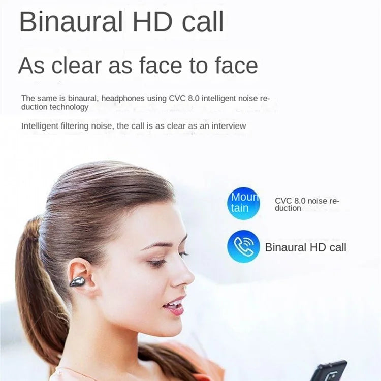 YX-08 Noise Reduction Single Earbud Bone Conduction Ear Clip Wireless Bluetooth Headphones