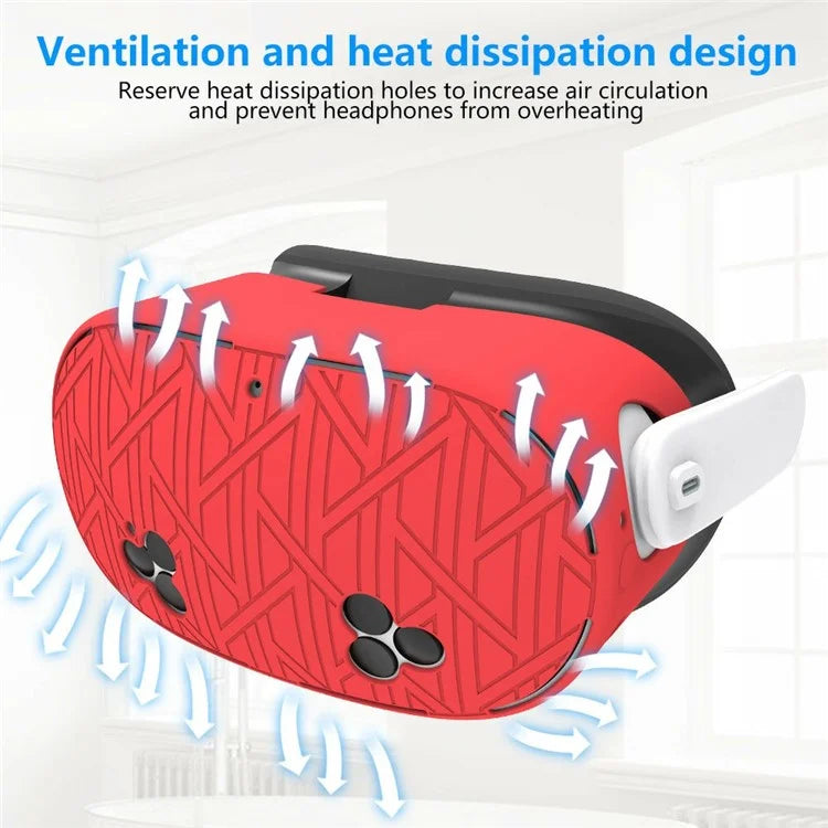 For Meta Quest 3S VR Silicone Case Stripes Style Heat Dissipation Protective Cover