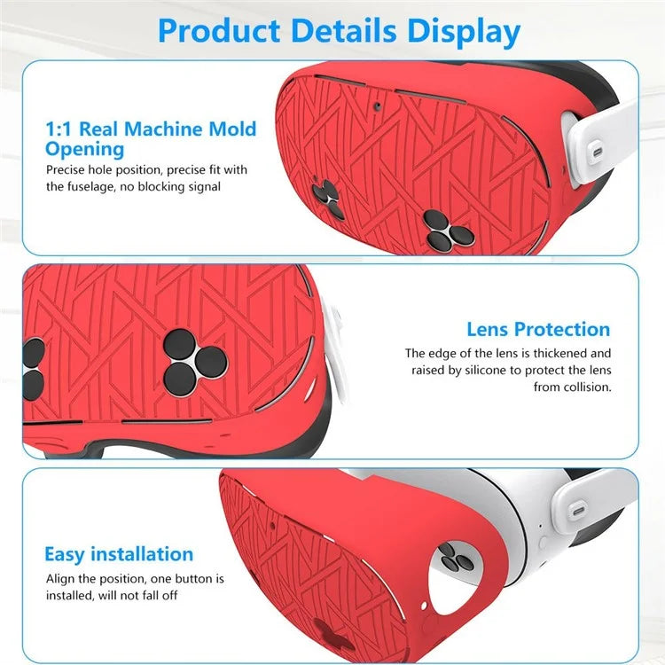 For Meta Quest 3S VR Silicone Case Stripes Style Heat Dissipation Protective Cover