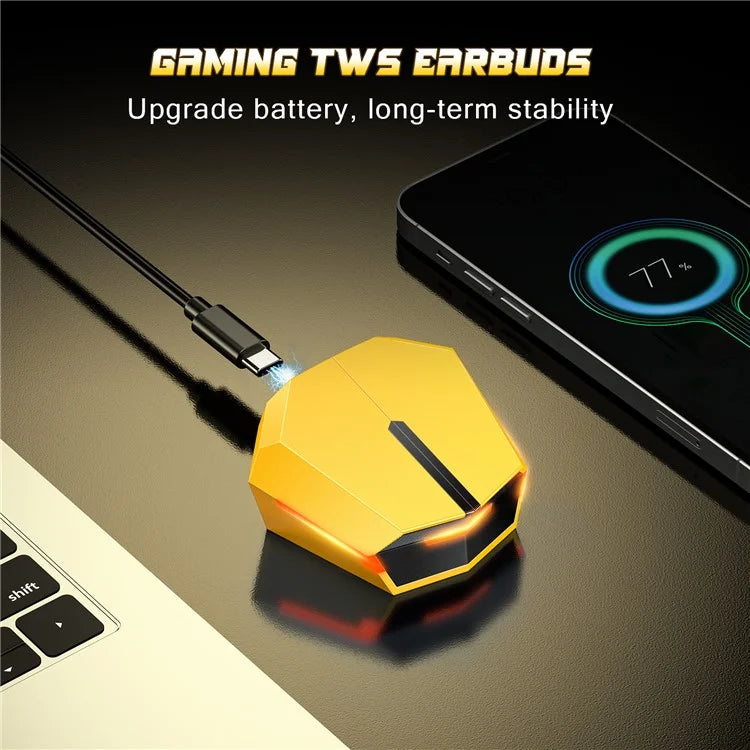 ONIKUMA T32 TWS Earphones Bluetooth 5.1 Gaming Earbuds High Sensitivity Wireless Headphones with Digital Display Charging Case