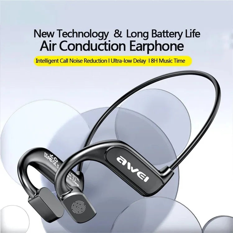 AWEI A897BL Air Conduction Bluetooth Sports Headset Waterproof Earphone Wireless Headphone